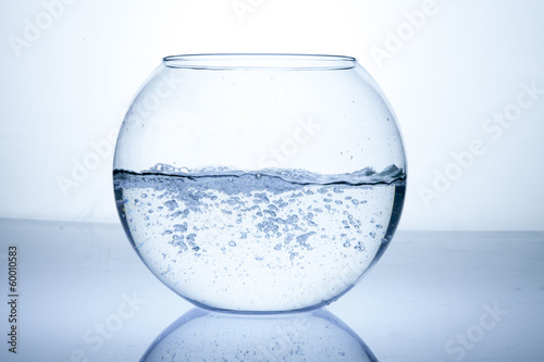 Bowl with water bubbles