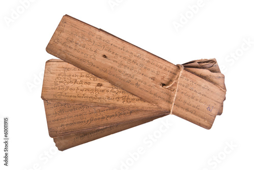 Ancient text written on a leaf