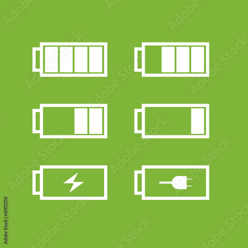 Set of battery icons. Vector