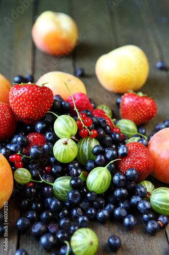 pile of fresh berries on the table © Olha Afanasieva