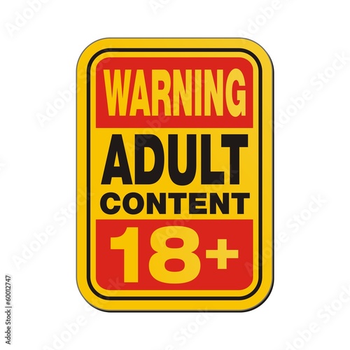warning adult content 18+ sign