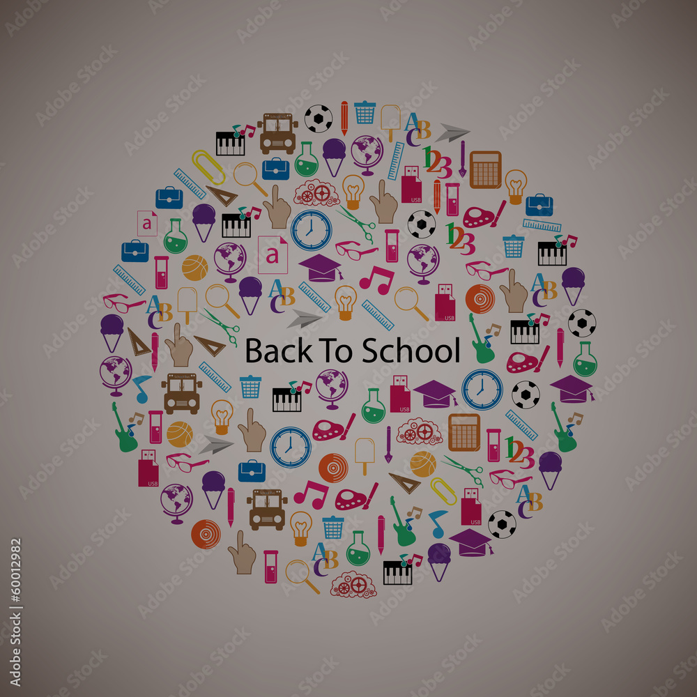 Back to School Circle Seamless children background