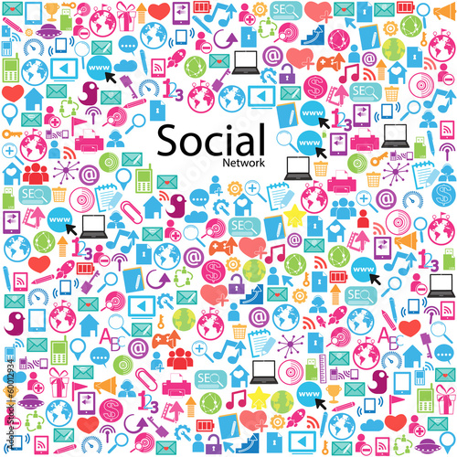 Wallpaper Mural template design Social network light bulb idea vector illustrati Torontodigital.ca