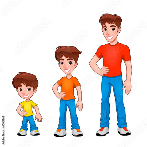 Child, boy and man, description of age.