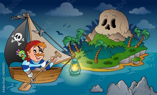Theme with pirate skull island 2