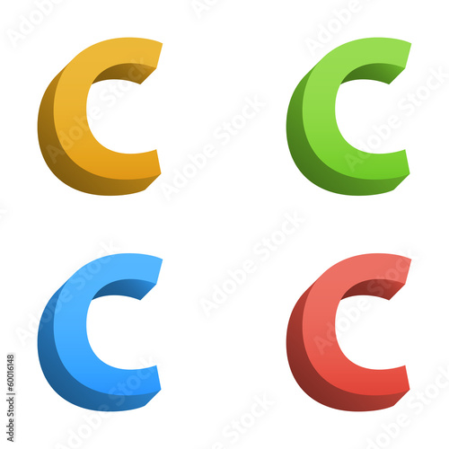 Vector 3d color alphabet