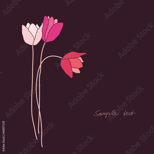 greeting card with tulips