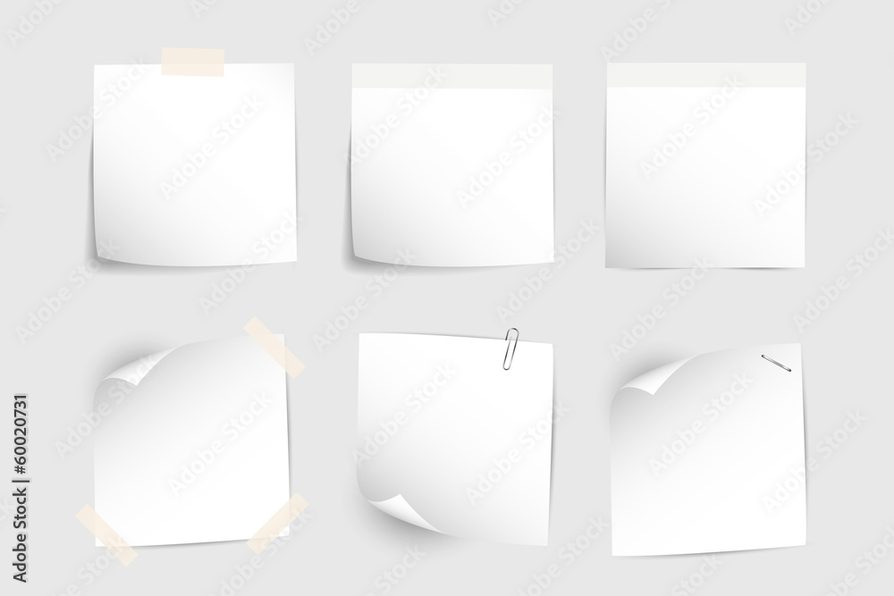 White office paper stikers for notes White office paper stikers for notes