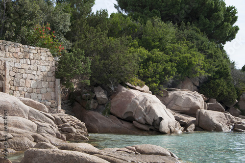 sardegna particolari delle rocce della sppiaggia di capriccioli photo