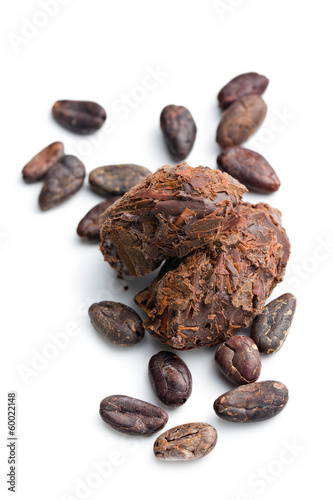 dark chocolate truffles with cocoa beans