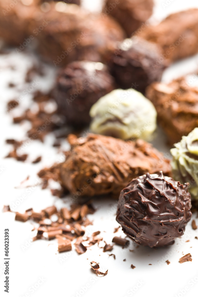 mix of chocolate truffles