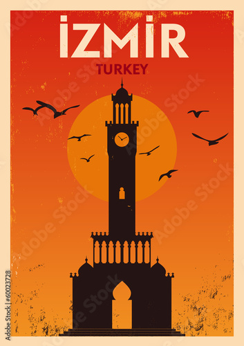 Vintage İzmir Konak City Poster