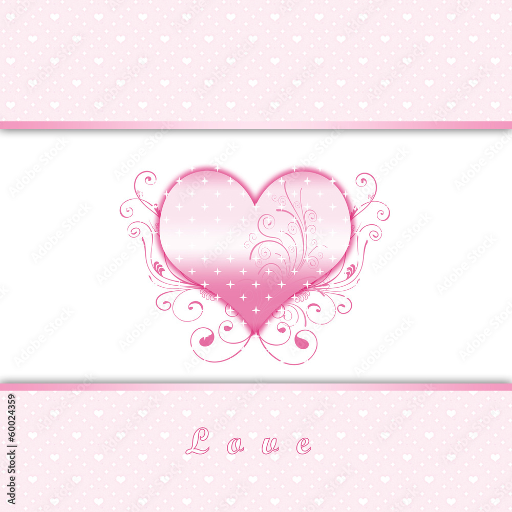 Valentine background and  heart  in shades
