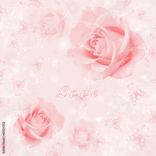 Abstract floral background, beautiful flowers collage