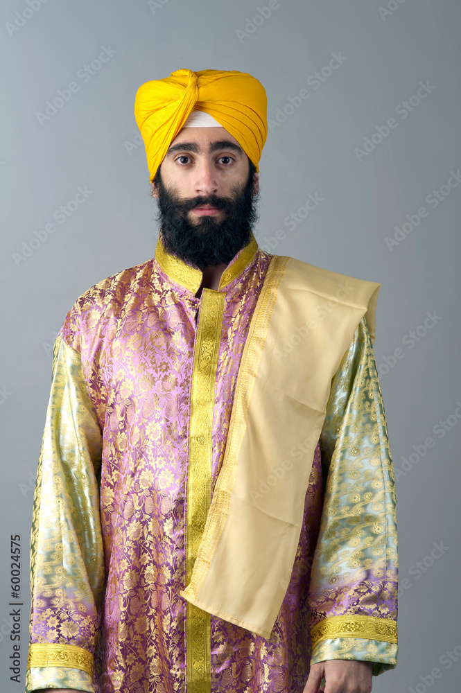 Portrait of Indian sikh man with bushy beard Portrait of Indian sikh man with bushy beard