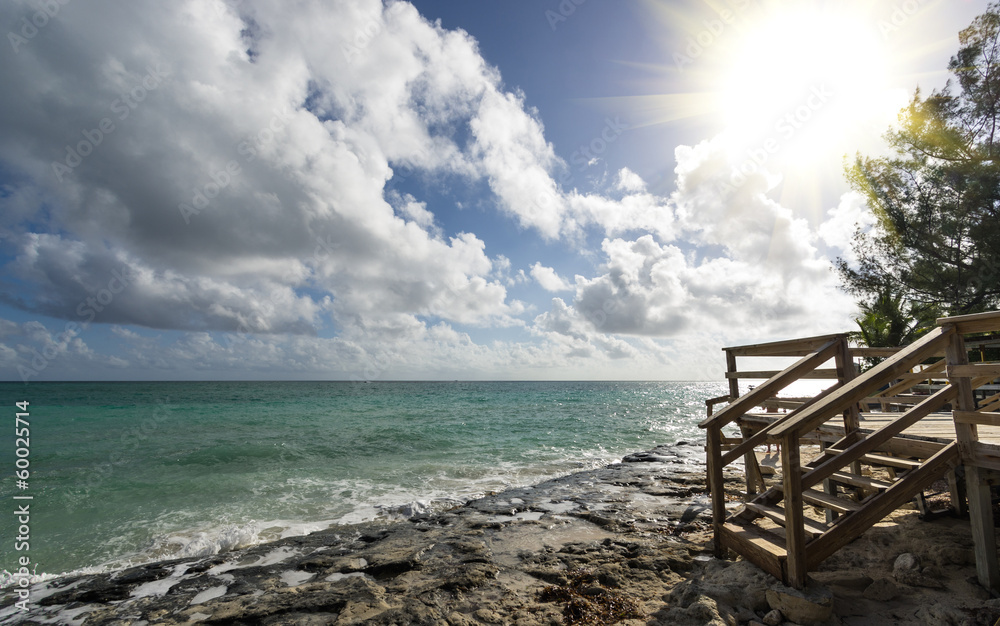 caribbean beach with stones