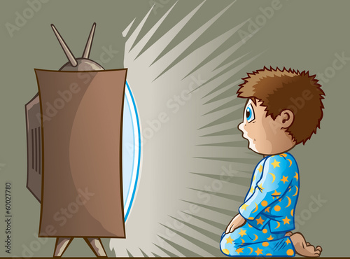 Boy watching TV