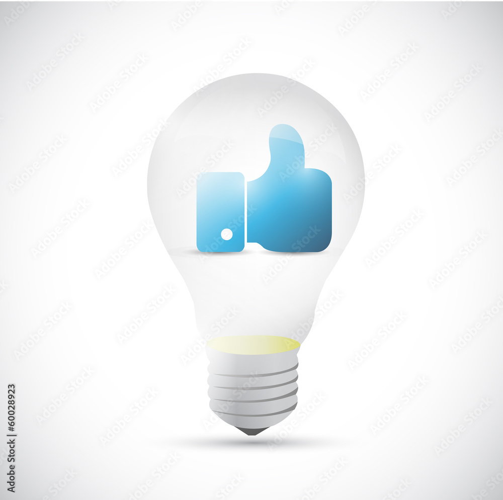 light bulb and like hand illustration design light bulb and like hand illustration design