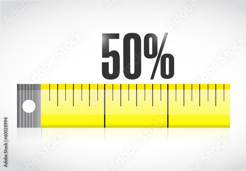 measure tape with a 50 percentage text.