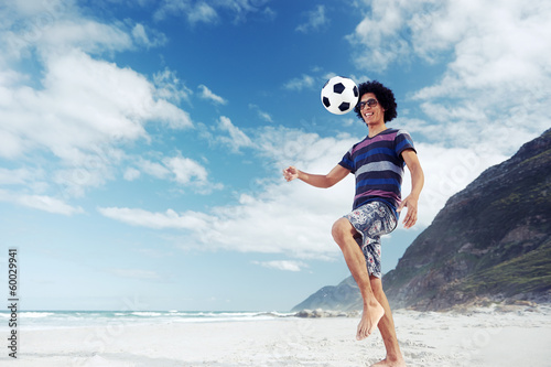 beach soccer man photo