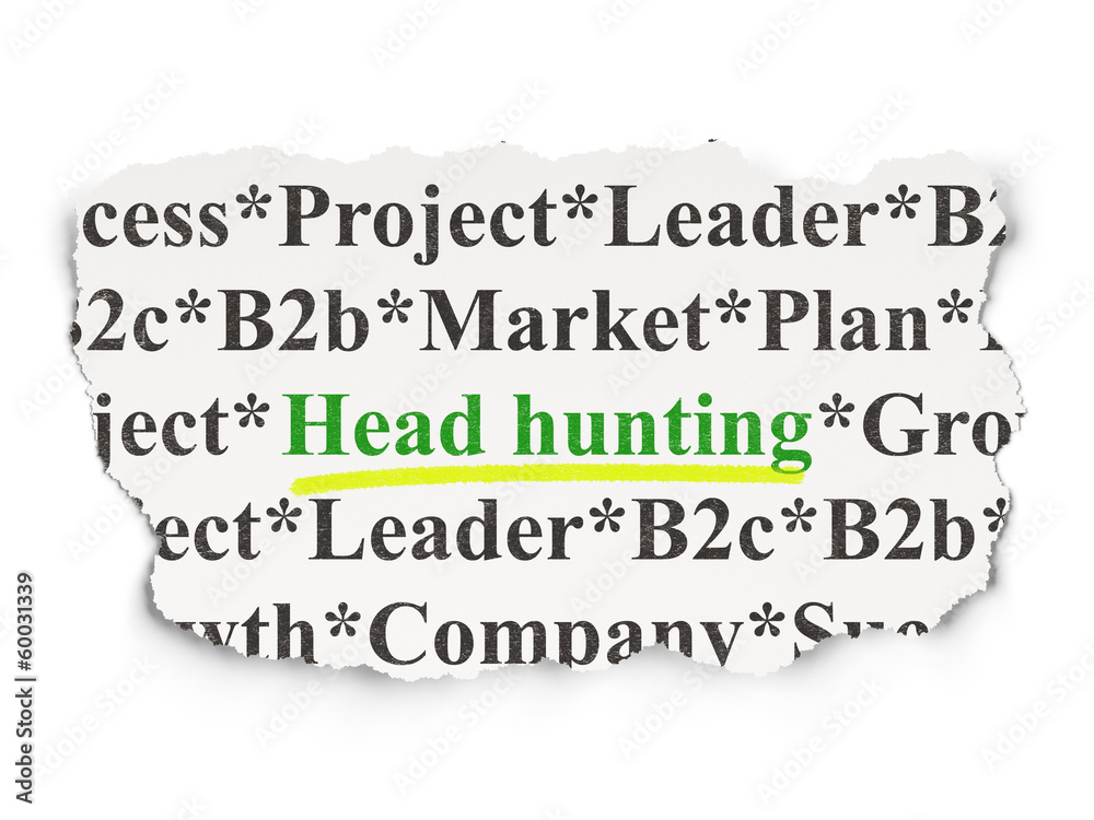 Finance concept: Head Hunting on Paper background Finance concept: Head Hunting on Paper background