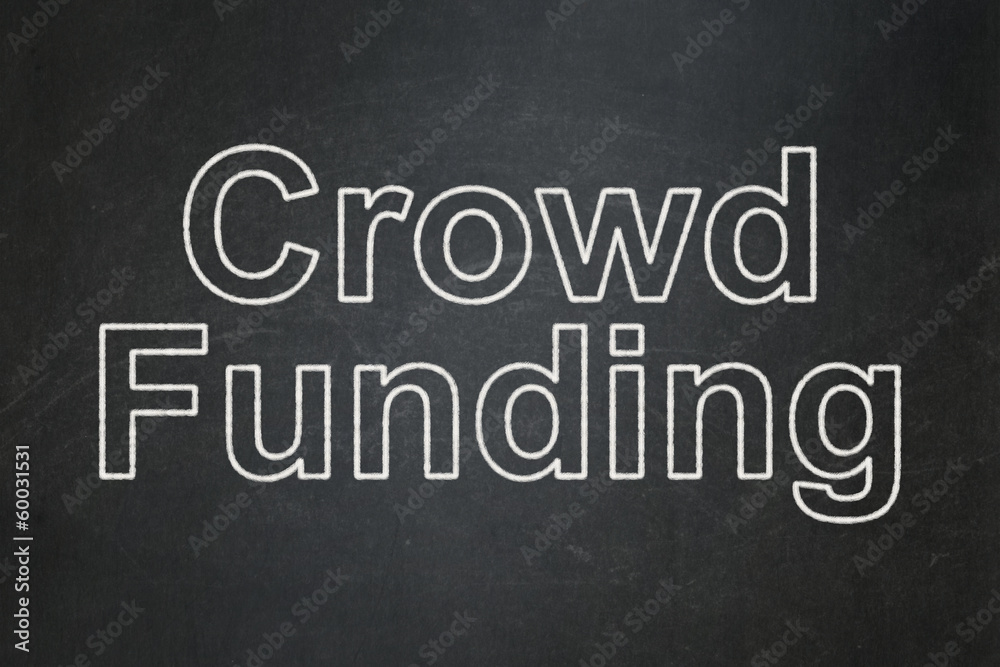 Obraz premium Business concept: Crowd Funding on chalkboard background