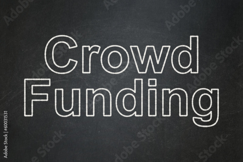 Business concept  Crowd Funding on chalkboard background