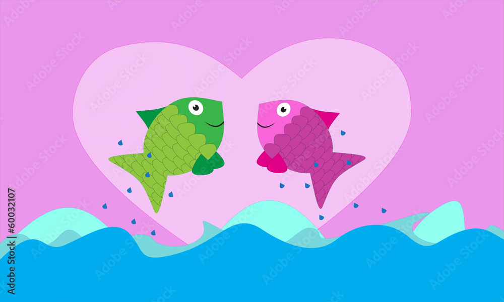 Fish valentine background Fish valentine background