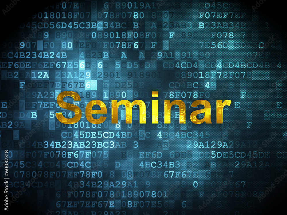 Obraz premium Education concept: Seminar on digital background