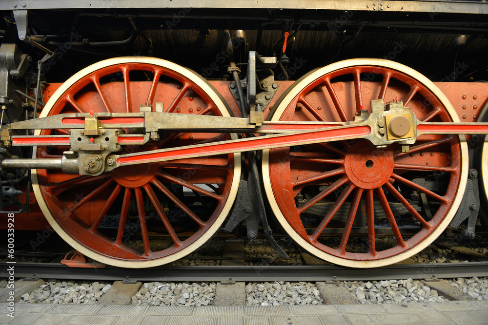 Old Steam train, wheels