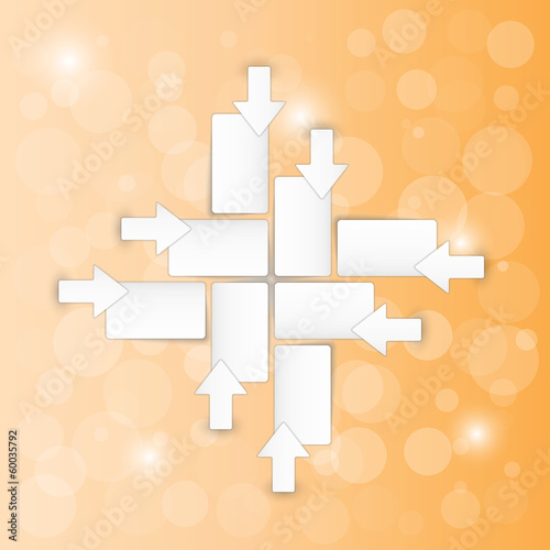background with blank paper blocks and arrows