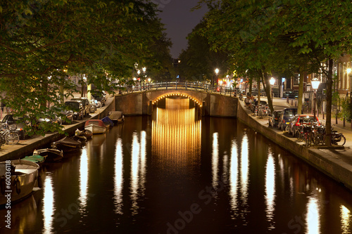 Amsterdam Triple Bridges at Night