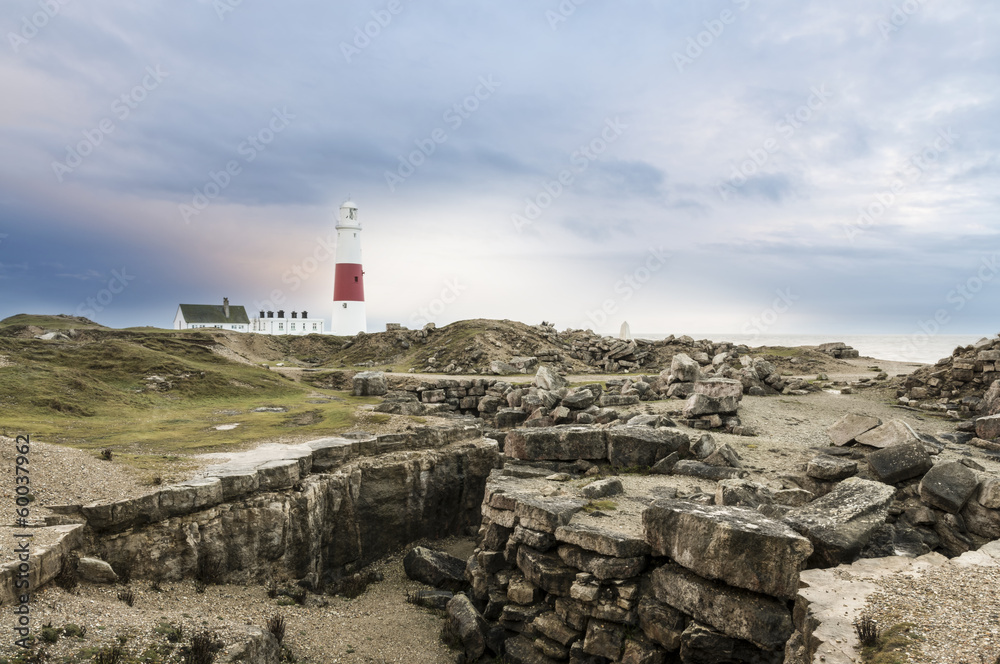 Portland Bill Lighthouse Moody Skies