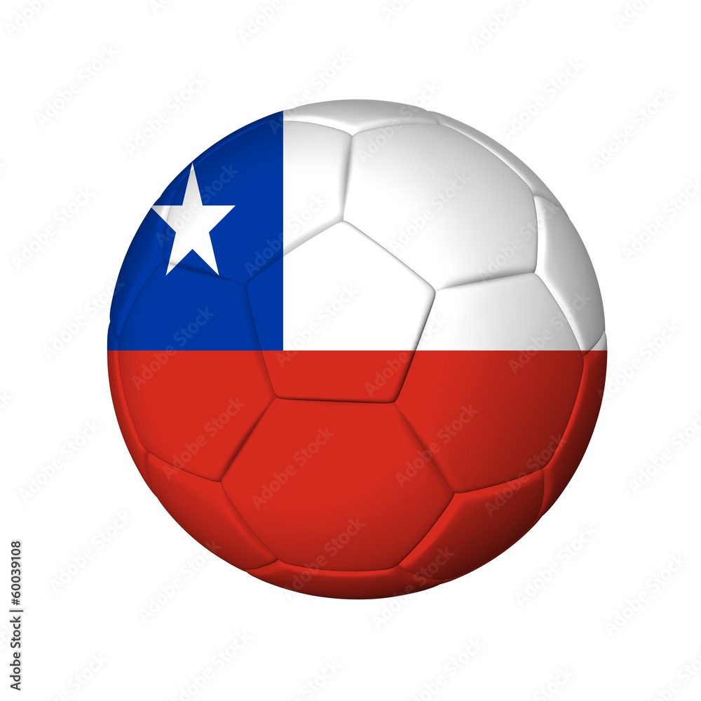 Soccer football ball with Chile flag. Isolated on white. Soccer football ball with Chile flag. Isolated on white.