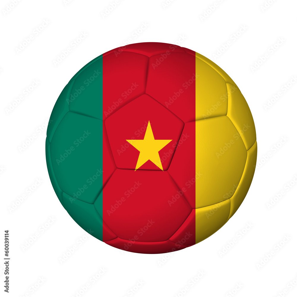 Soccer football ball with Cameroon flag. Isolated on white. Soccer football ball with Cameroon flag. Isolated on white.