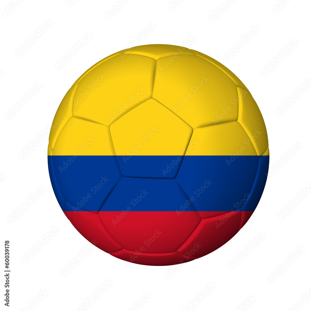 Soccer football ball with Colombia flag. Isolated on white. Soccer football ball with Colombia flag. Isolated on white.