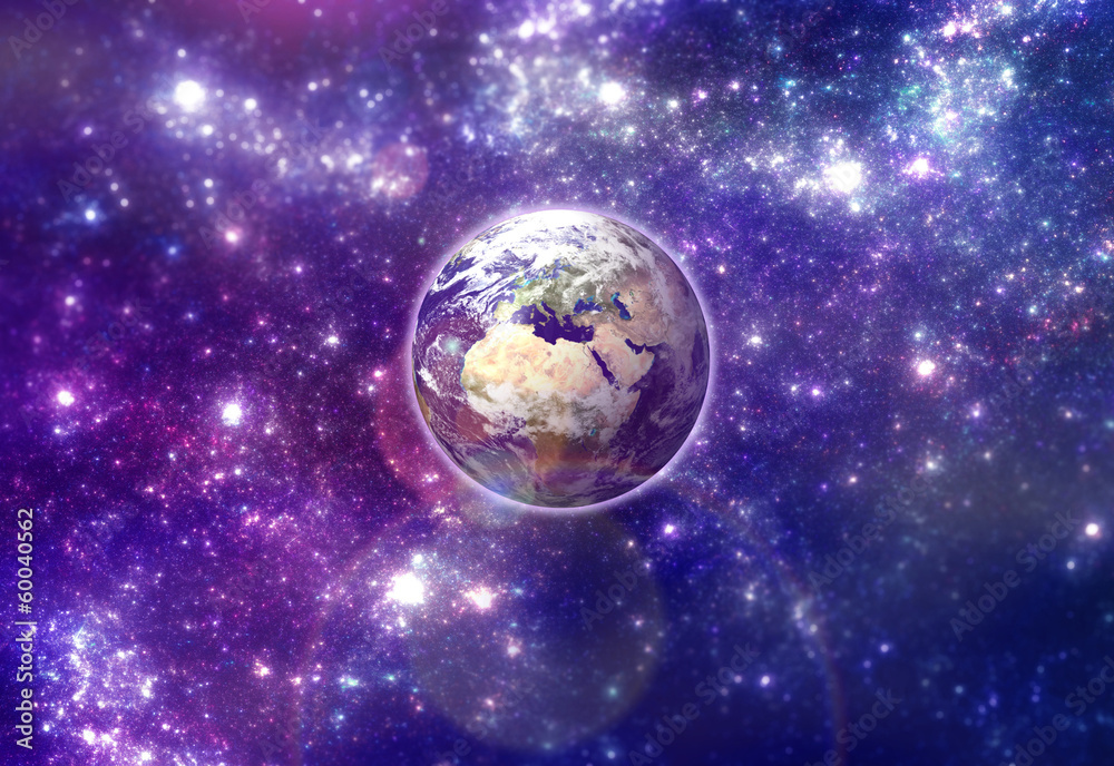 Obraz premium Earthin the galaxy Elements of this image furnished by NASA