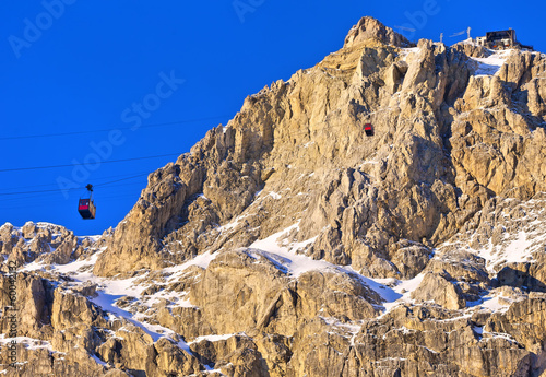 The cable car to Lagazuoi peak, Dolomite Alps photo