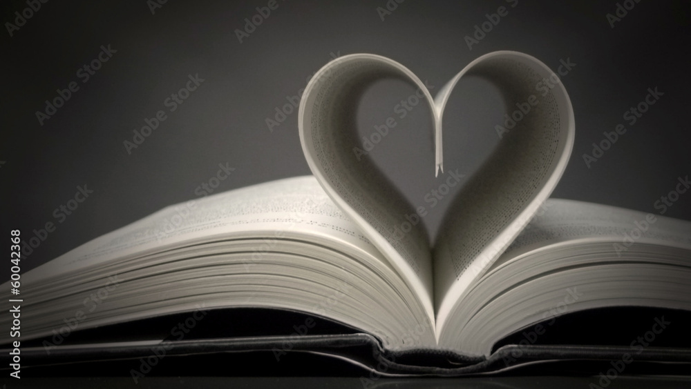 book with heart shape book with heart shape