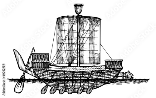 Ancient Egyptian warship.