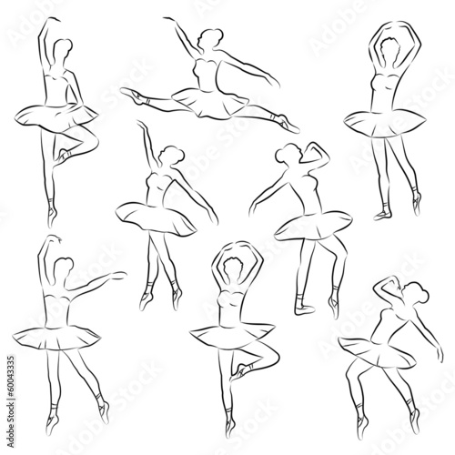 ballet  outline ballerina dancer figure