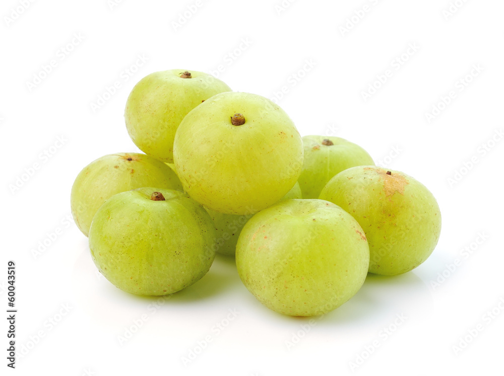 Indian gooseberries on white background Indian gooseberries on white background