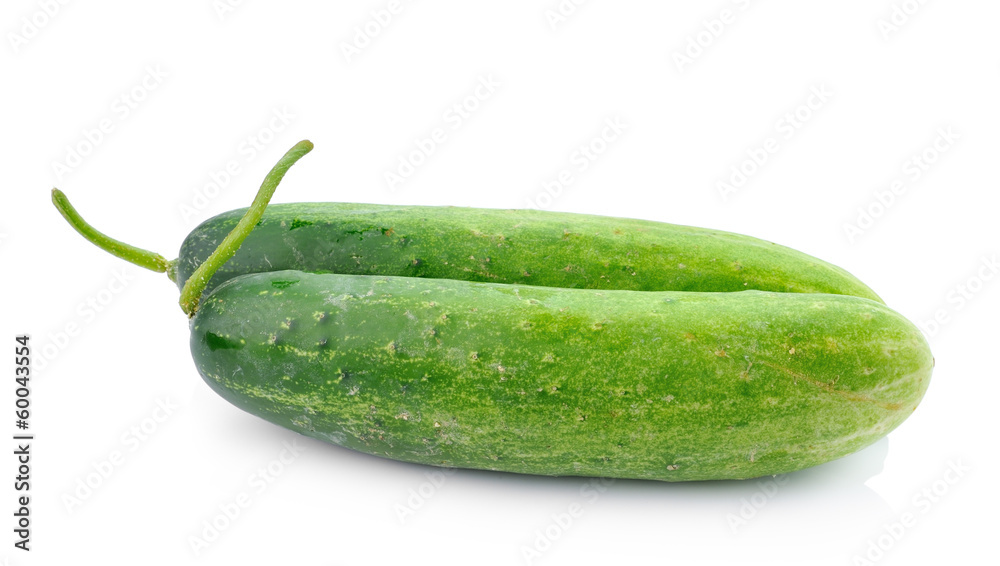 Fresh cucumber slice isolated on white background