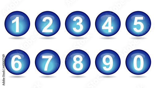 collection of numbers - Blue spheres.