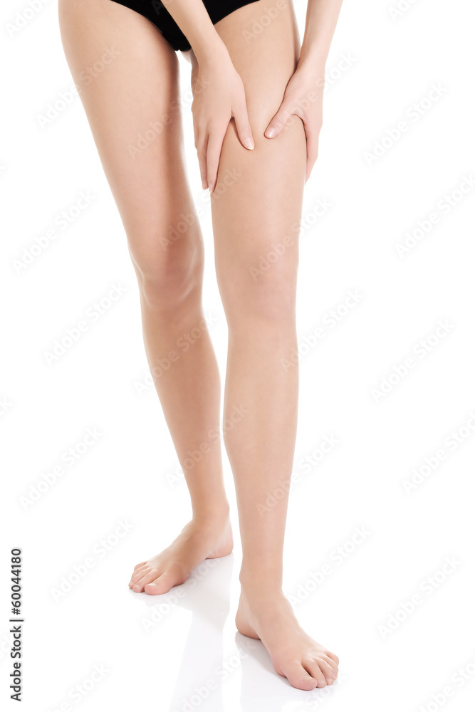 Beautiful woman is showing her perfect smooth legs. Beautiful woman is showing her perfect smooth legs.