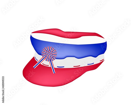 A Cap of Thai Flag on White Background