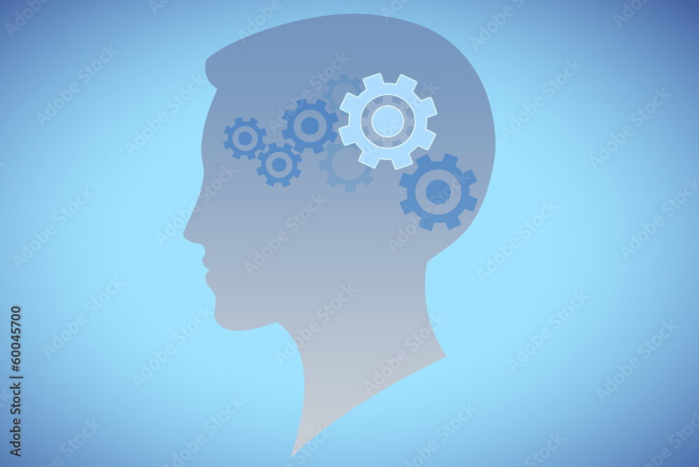 Gears head background concept Gears head background concept