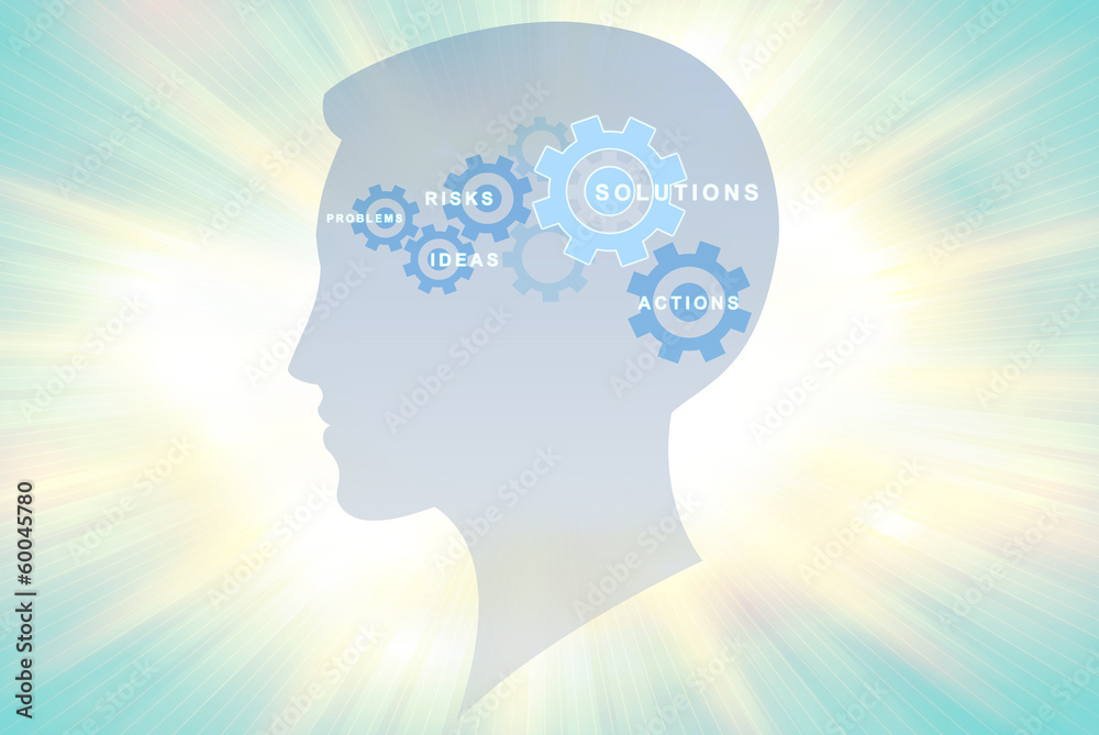 Gears head background concept Gears head background concept