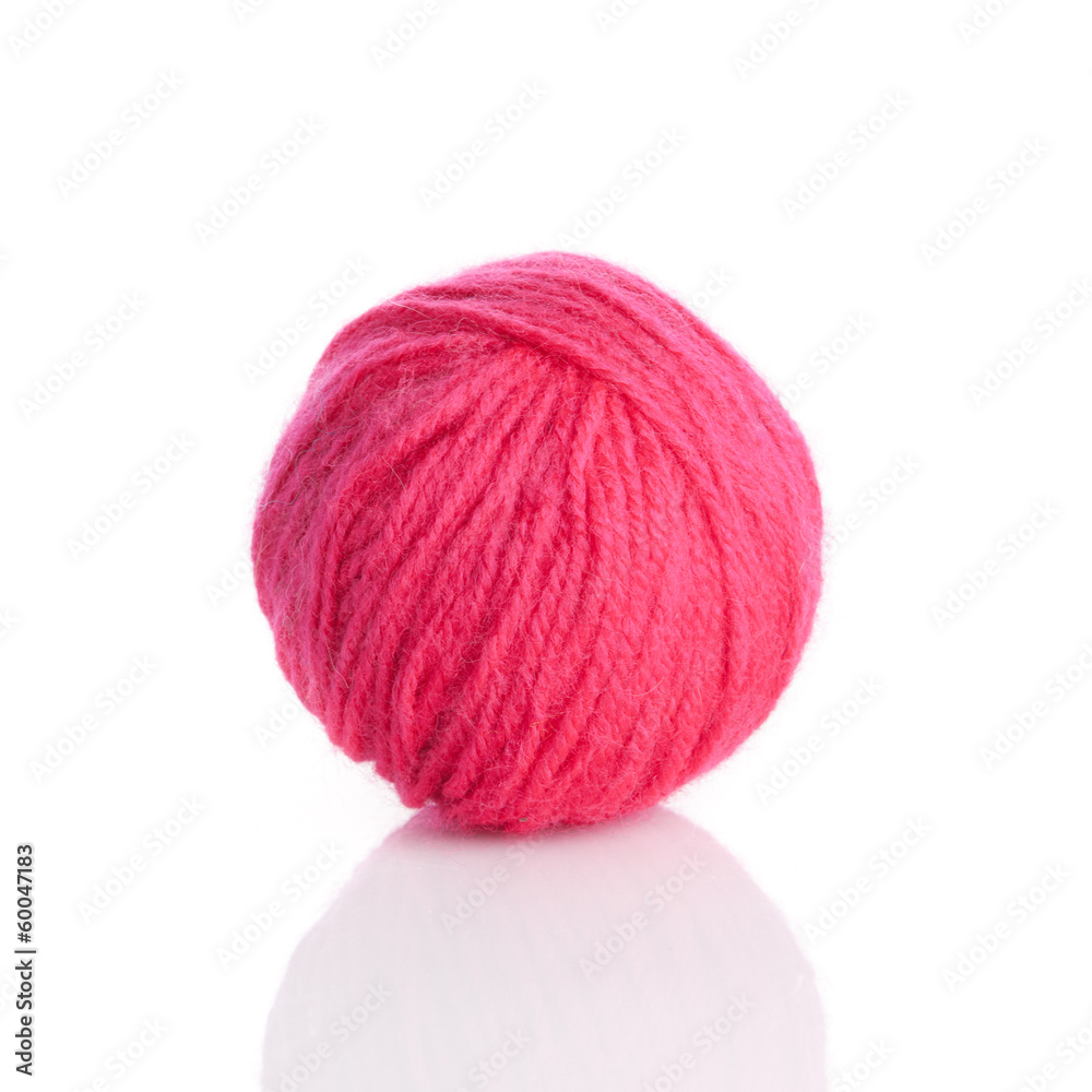 Ball of knitting yarn on a white background Ball of knitting yarn on a white background