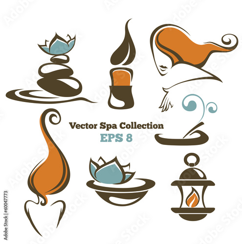 vector collection of Asian spa symbols
